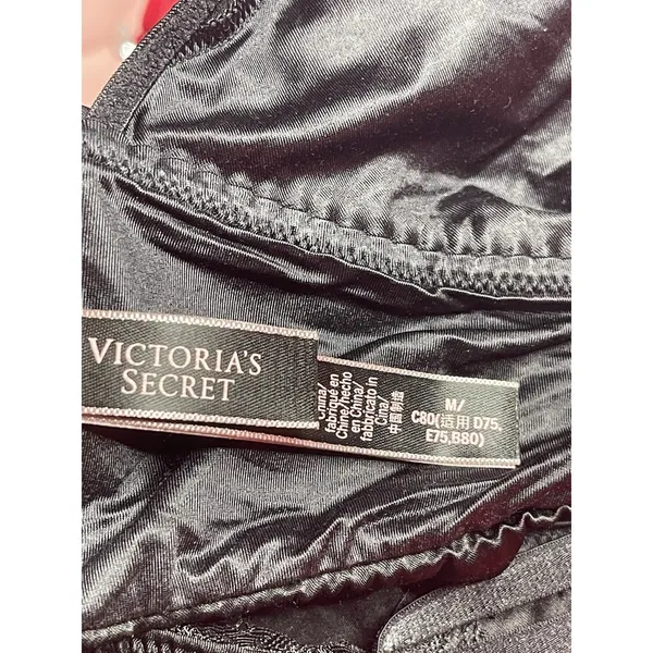 Victoria's Secret Satin Black‎ Bralette Lined Cup Size M NWOT - Image 4
