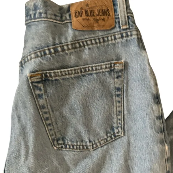 VTG Gap Blue Jeans No. 9 Reverse Fit RVS Sz 10/34 Light Wash High Rise Baggy Fit - Image 4