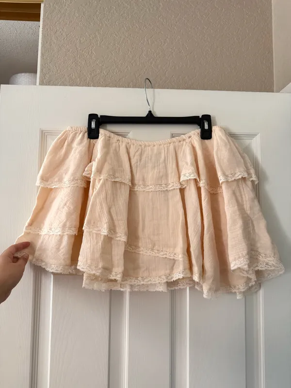 BNWT Zara Cream Lace Ruffle Tiered Mini Skirt - Image 7