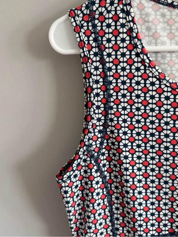Title Nine Sleeveless Fit & Flare Athletic‎ Travel Dress Medium Geo Print - Image 5