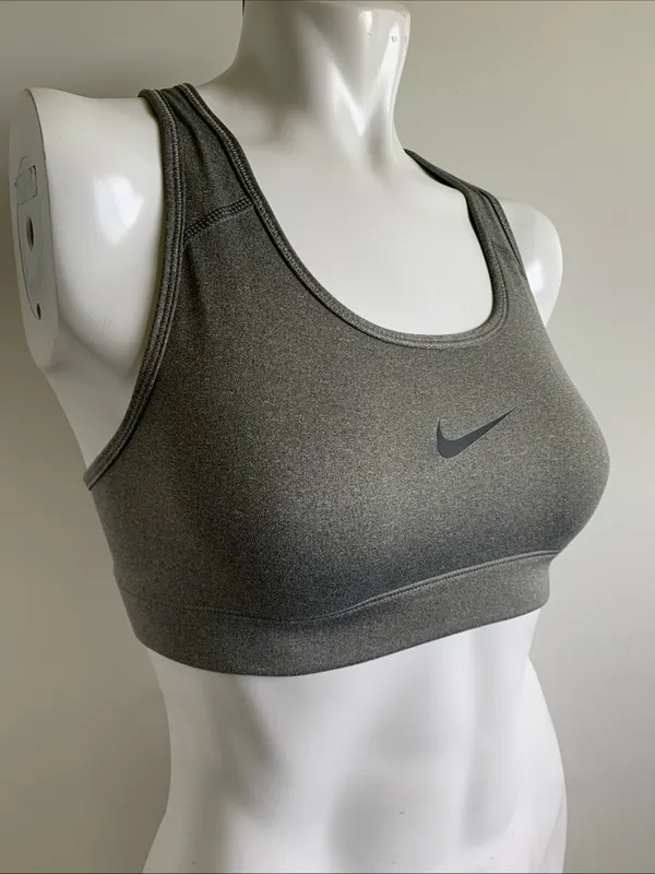 Nike Dri-FIT size small gray wireless Racerback pullover sports bra - Image 2