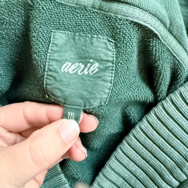 Aerie Green Hooded Sweater - Image 5