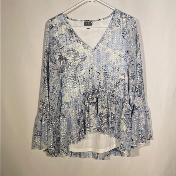 Arula Altard State Womens Paisley Blue Blouse “X” Xl - Image 2