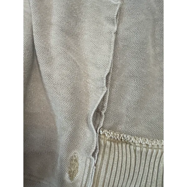 Free People Tikmo Hoodie Tan Acid Wash V-Neck Boxy Pullover Size Medium - Image 5