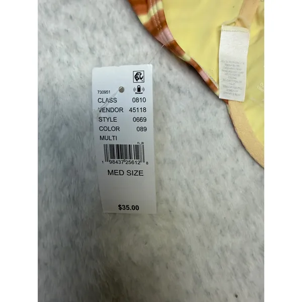 PacSun Outer Banks OBX Striped Underwire Bikini Top Pink Yellow Brown Medium NEW - Image 6