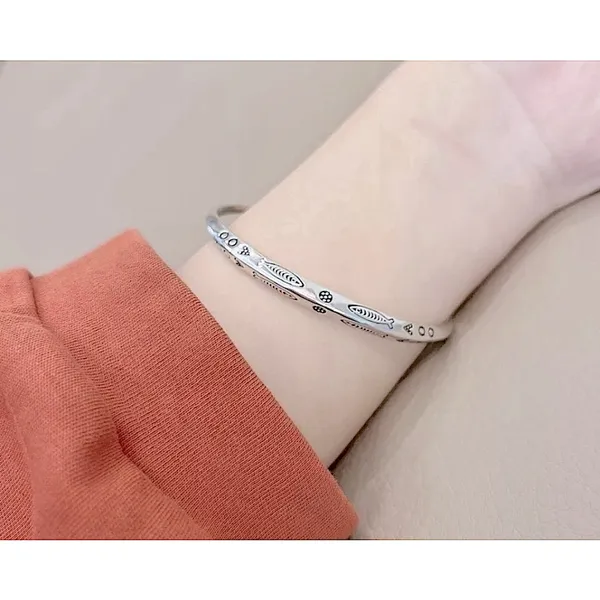 Engraved Boho Cuff Bracelet | 925 Sterling‎ Silver - Image 15