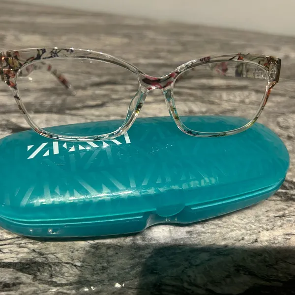 Floral Clear Frame Glasses Pink - Image 7
