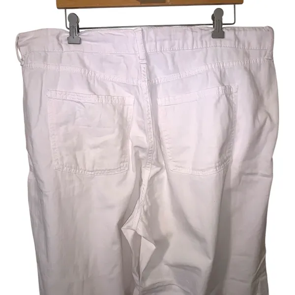 Old Navy White High Rise Drapey Drawcord Wide Leg Pants - Image 4