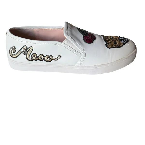 Kate Spade New York Lizbeth Slip-On Sneakers Sequin Cat Meow Lips Cherries sz 9 - Image 2