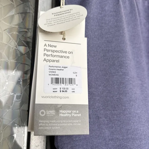 Vuori Women’s Performance Jogger 25’ inseam Cosmic Heather Sz Small New $110 - Image 4