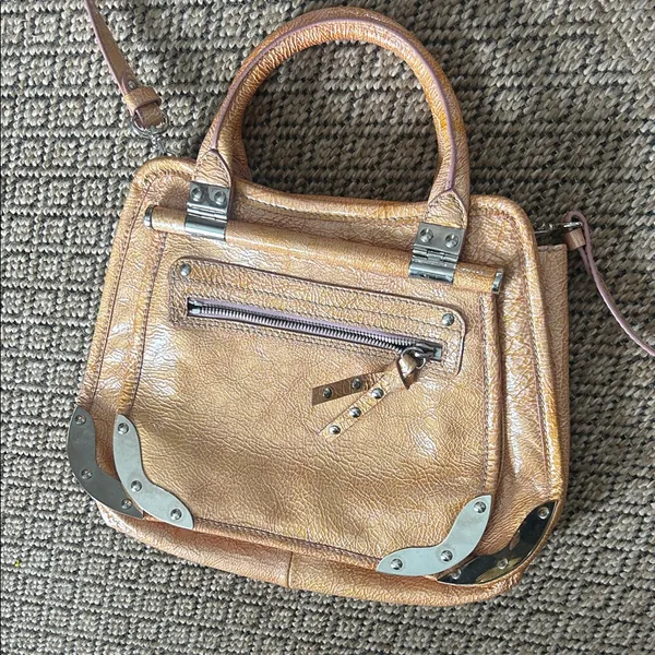 Non Signe Y2K Satchel Handbag Metal Accents Crossbody Strap - Image 3