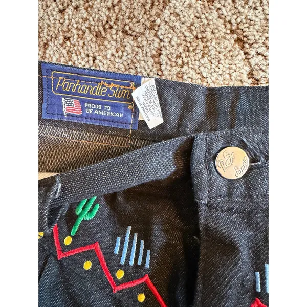 Vintage Panhandle Slim Southwestern Embroidered High-Waisted Pants Pleated - Image 7