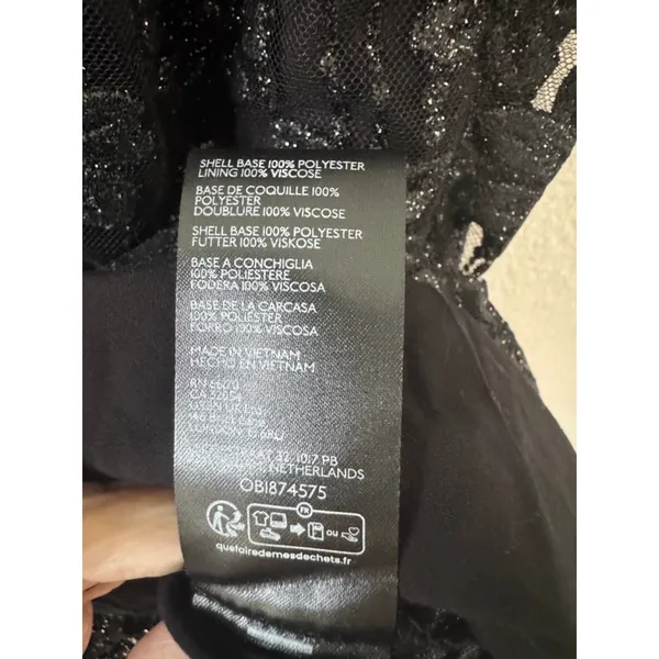Free People All That Glitters Lace Mini Dress Black Goth Fairy Grunge Large NWOT - Image 8