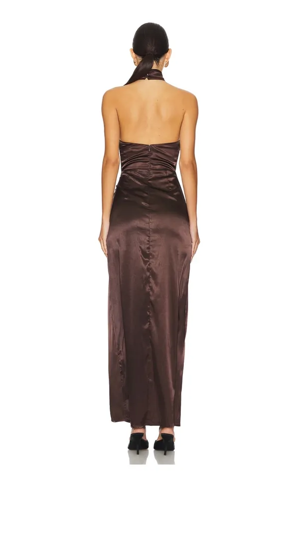 Darcey Maxi dress in dark brown  - Image 2