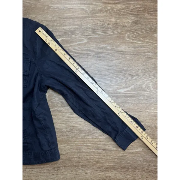 Linden Hill Womens XL 16 Black 100% Linen Jacket Pants 2 Piece Matching Set - Image 8