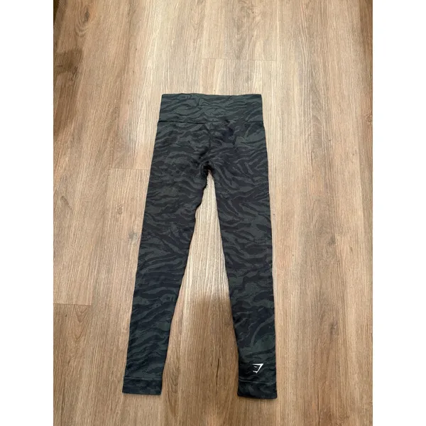 Gymshark‎ Adapt Animal Seamless Leggings Womens XS Black Grey Zebra GLLG4296-BK - Image 3