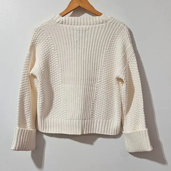 Abercrombie & Fitch Cameron Seed Stitch Cardigan-White -Size S-150-491-01255-178 - Image 5
