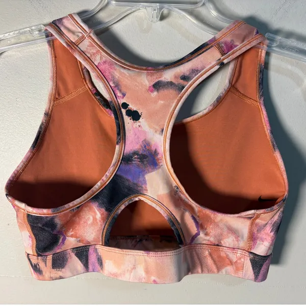 Nike Air Dri Fit Sports Bra‎ Multi Color Abstract Print Racerback Medium - Image 2