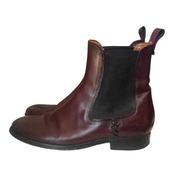 Vintage Frye Burgundy Leather Chelsea Ankle Boots Women’s Size 6 Made in Mexico - Image 2