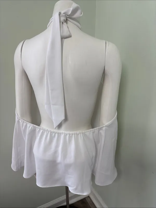 Aritzia Talisman White Halter Top XL - Image 3