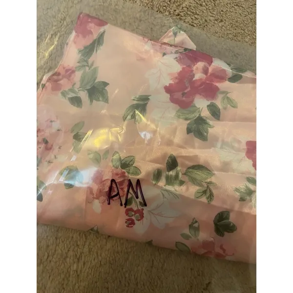 Flora Nikrooz Pink Floral CHEMISE CAMI Lace Accent Sleepwear TOP LARGE - Image 8