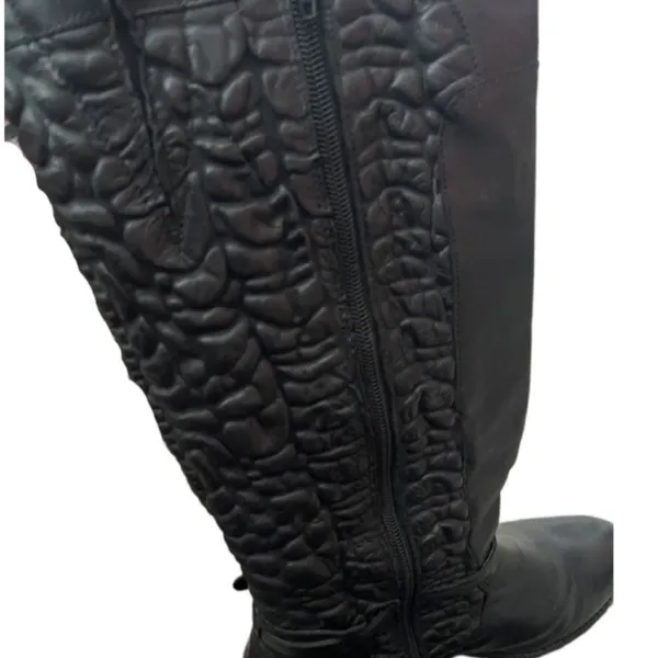 Mariana bubble leather Reanna boots BLACK Western Casual Mid Calf - Image 4