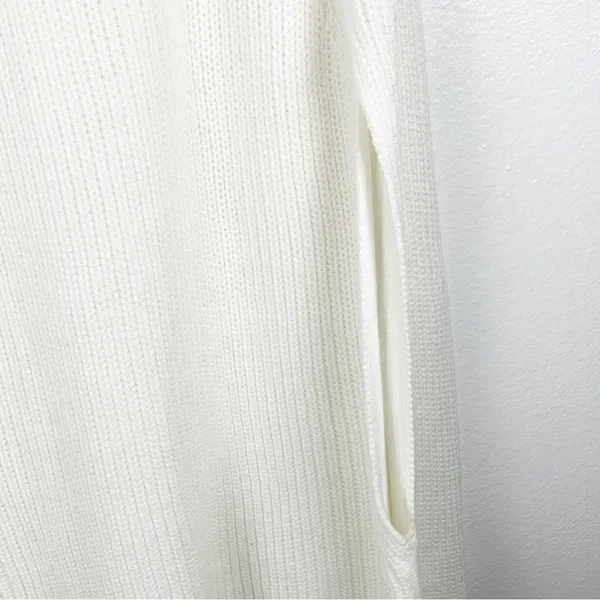 LANE BRYANT White Oversized Arm Openings Knit Poncho Sweater Size 28 Neutral - Image 5