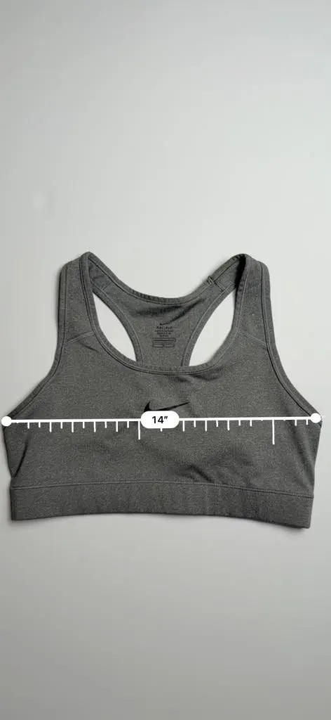 Nike Women's Gray Center Swoosh Racerback Dri-Fit Sports Bra Size M - Image 3