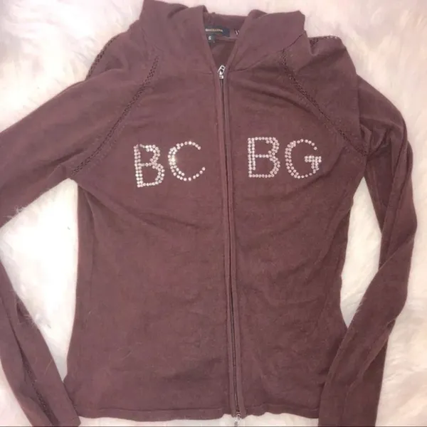 BCBG Maxazria Designer hooded silk bling jacket - Image 3