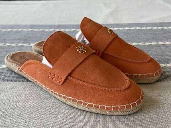 Tory Burch Seaside Mule Espadrille Sandals Sienna Rose Orange Size 9 - Image 2
