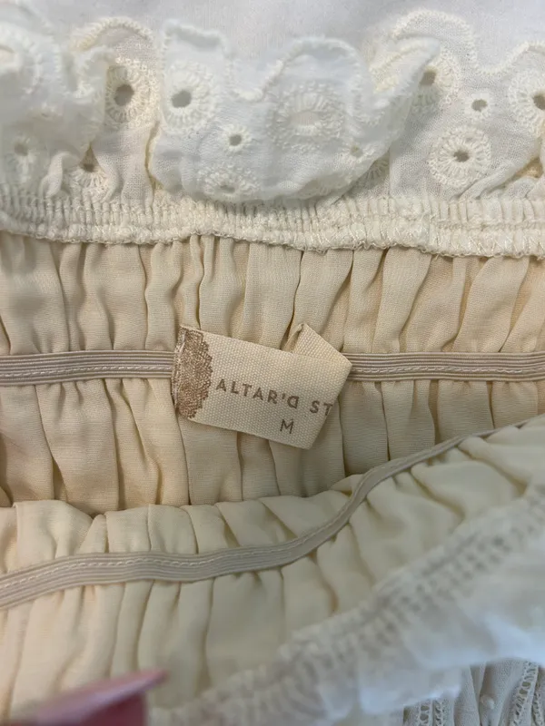 Altar'd State Cream Lace Crop Top - Image 2