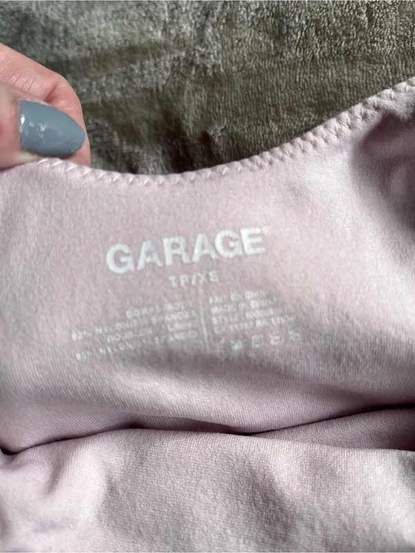 GARAGE Baby Pink Cap Short Sleeve Smoothing Tank Top Shirt Sz XS EUC - Image 5