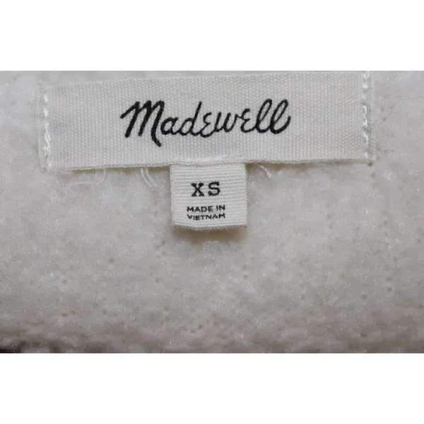 Womens Madewell Polartec Fleece Popover Jacket Antique Cream Sherpa K1507 Sz XS - Image 3