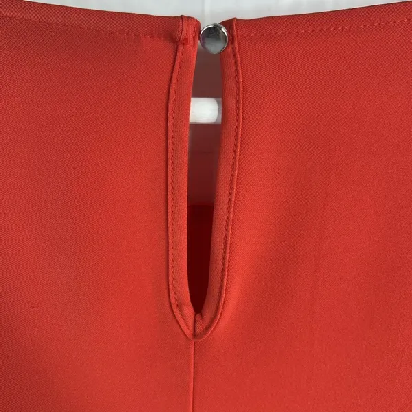 Apt. 9 XL Blouse Bell Sleeve Keyhole Back Stretch Career Red Flowy Holiday - Image 7