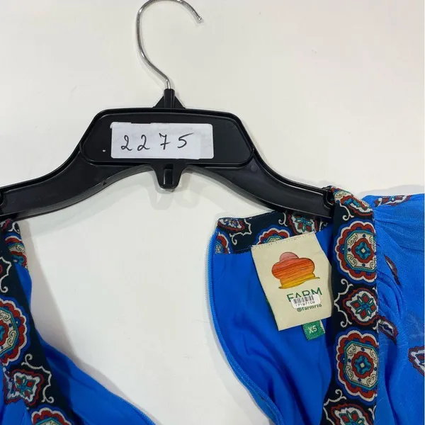 FARM Rio Anika Tiles Blue Maxi Dress Size XS - Image 9