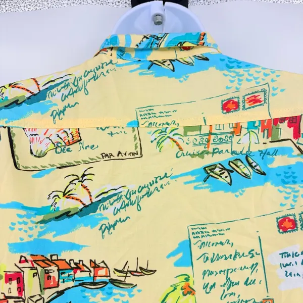 Vtg 90s Weekend Clothes Line Tropical Top Sz L Cabana Italian Summer Postcard - Image 7