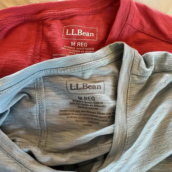 L.L Bean Women’s M Pullover Crew Neck Short Sleeve T Shirts Red And Green - Image 10
