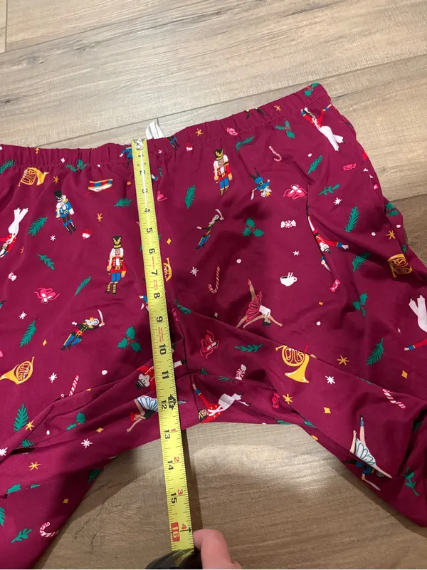 Joyspun nutcracker holiday Long Sleeve Jogger Pants Pajama Set Berry size large - Image 10