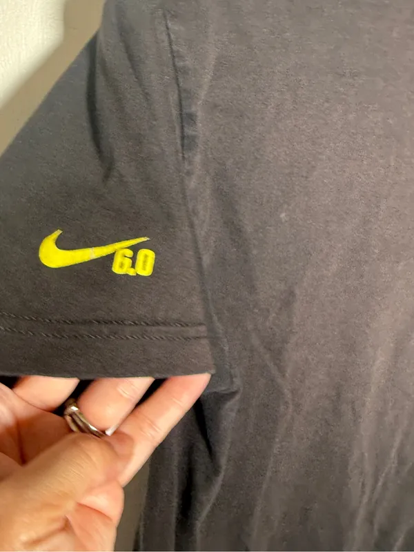 Nike Black Tee with Pink & Yellow Graphic Women's Small - Image 4
