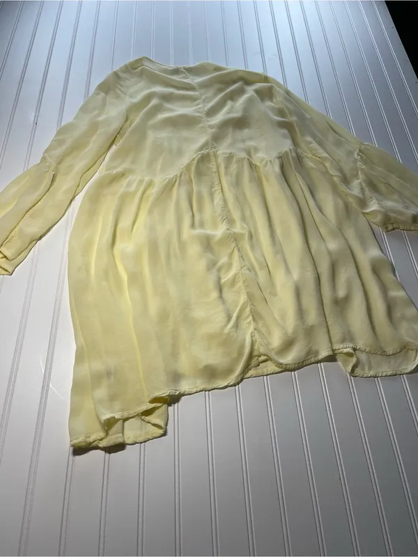 Anthropologie LACAUSA‎ Butter Yellow Sunday Seashell Babydoll Tunic Dress - Image 9
