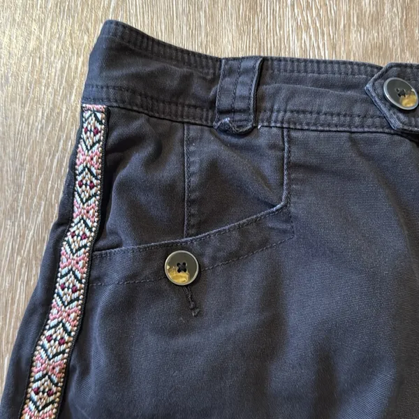Anthropologie Boho Aztec Tapestry Tapered High Waisted Black Pants Sz 6 - Image 7