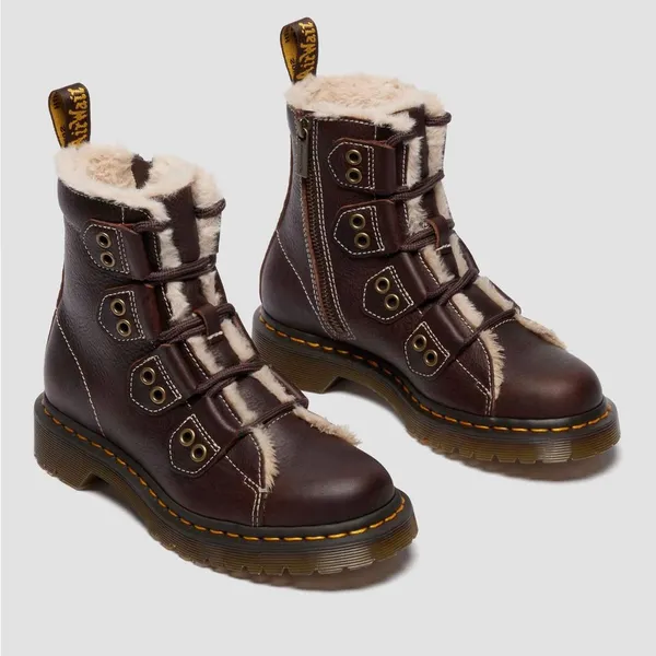 Dr. Martens 1460 Faux Fur Lined Lace-to-toe Leather Boots - Image 2