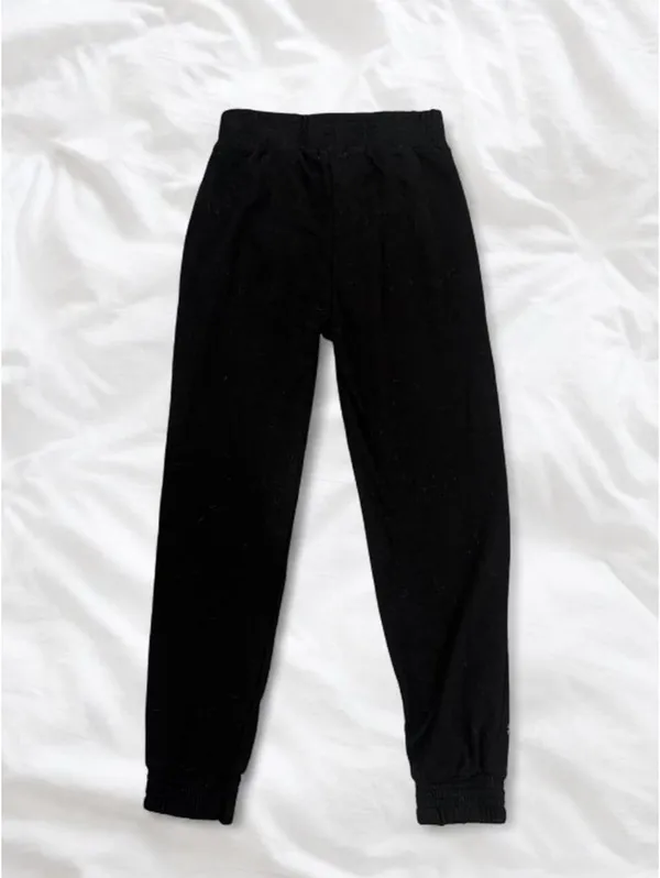 Edikted Black Graphic Sweatpants Size Small - Image 5