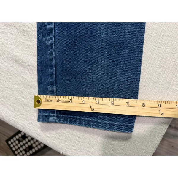 Vintage Wrangler High Rise Straight Leg Jeans Blue USA Made 12NBPRB 7/8 x 36 - Image 8
