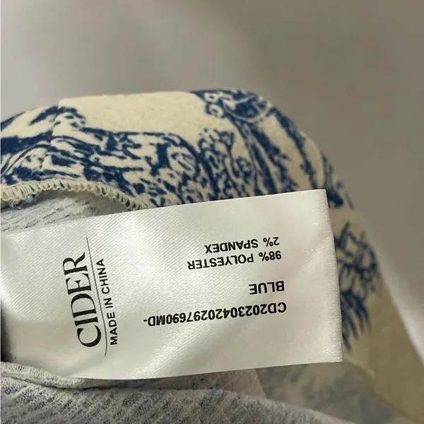 Cider XS Toile De Jouy Shirred Ruched Mini Dress Ruffle Retro - Image 5