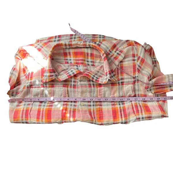 Golden TNA Plaid Gauzy Cotton Shirt Womens Small Western Country Rodeo Cowgirl - Image 11
