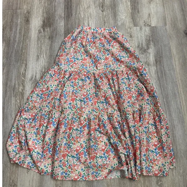 Hello Molly Floral Tiered Maxi Skirt Elastic Waist Pockets Size XS US 2‎ - Image 6