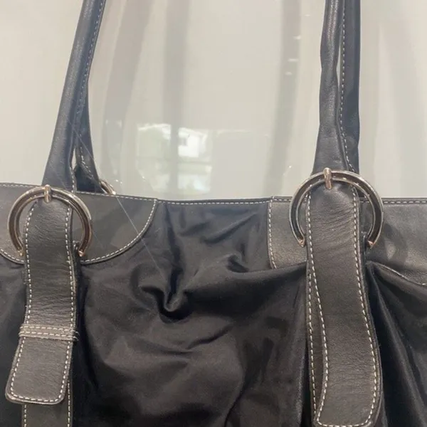 Furla Women's Black Shoulder Nylon Tote Purse Large Bag - Image 4