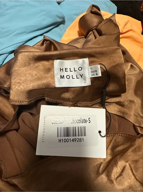 NWT HELLO MOLLY PROUD FRIEND DRESS CHOCOLATE brown halter size small - Image 3