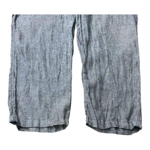 Two by Vince Camuto Grey 100% Linen Women Crop Pants size Small Pullon - Image 3